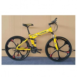 Mnjin Folding Bike Outdoor sports Folding Mountain Bike Folding Bicycle Double Shock Absorption And Disc Brakes Shift Adult Male And Female Students 26 Inch 27 Speed