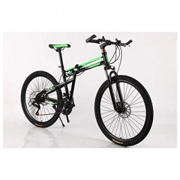 Mnjin Folding Bike Outdoor sports Mountain Bike, 17" Inch Steel Frame, 21-30-Speed Shimano Rear Derailleur And Micro-Shift Rotational Shifters Strong with Dual Disc Brakes
