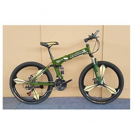 Mnjin Bike Outdoor sports Mountain Bike 26 Inch Wheel Steel Frame 3-Spoke Wheels Dual Suspension Road Bicycle (21 Speed)