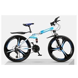  Bike Outdoor sports Mountain Bikes Bicycles 21 Speeds Lightweight Aluminium Alloy Frame Disc Brake Folding Bike (Color : Blue)