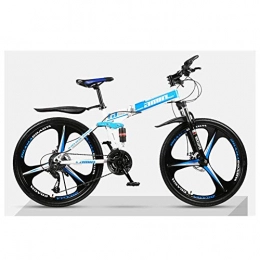 Mnjin Folding Bike Outdoor sports Mountain Folding Bike Bicycles 26" 24 Speed Dual Disc Brake 3 Spoke Wheels Bike