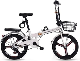 OXFUZZ Folding Bike Lightweight, Bikes 20 Inch Wheels, Bicycle With Fenders, Rack And Comfort Saddle, City Compact Urban Commuters White