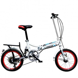 papay Folding Bike papay Variable Speed Folding Bicycle 16 Inch Adult Student Children Men And Women Portable Light Bicycle, Black-16in