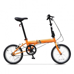 paritariny Bike paritariny Complete Cruiser Bikes, Folding Bicycle Bike High Carbon Steel Single Speed 16 Inch Urban Cycling Commuter Boys and Girls Adult Bike (Color : Orange)