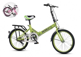 PARTAS Travel Convenience Commute - 20-Inch Folding Bike Mini Bike Mini Bike Adult Women Work Or School Children Folding Bicycle Student Car,Green,20