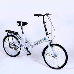 PARTAS Folding Bike PARTAS Travel Convenience Commute - 20 Inches Folding Bike Single Speed Bicycle Men And Women Bike Adult Children's Bicycle, Suitable for Advanced Riders and Beginners (Color : White)