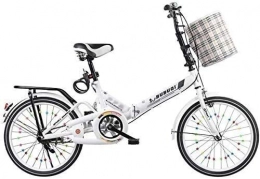 PARTAS Folding Bike PARTAS Travel Convenience Commute - Bike Folding Bike Lightweight Bike Adults Folding Bikes Mini Road Bicycle 20 Inch Student, Suitable for Advanced Riders and Beginners (Color : White)