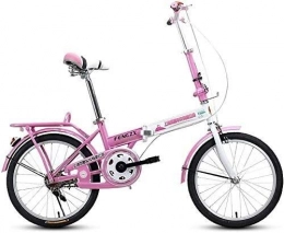 PARTAS Bike PARTAS Travel Convenience Commute - White And Pink Folding Bike Adult 20 Inches Ultralight Portable Student Children's Bicycle, Suitable for Advanced Riders and Beginners