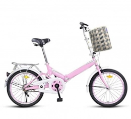 GHGJU  Permanent Folding Bike Bicycle 20 Inch Men And Women Students Bicycle Adult 16 Inch Children Bicycle Ultra Light Gift Car, Pink-16in