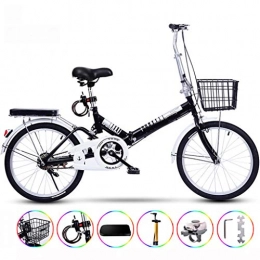 PHY Folding Bike PHY Ultralight Portable Folding Bike For Adults With self Installation 20 inch one wheel single speed, Black