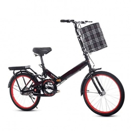 Ping Folding Bike PING Folding Bikes, 20 Inch Mini Portable Student Comfort Speed Wheel Folding Bike for Men Women Lightweight Folding Casual Bicycle, Black