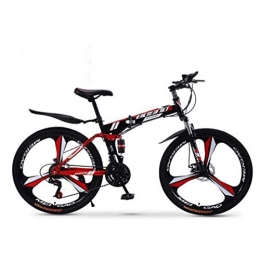Ping Collection Folding Bike PING Mountain Bike Folding Bikes, 21-Speed Double Disc Brake Full Suspension Anti-Slip, Off-Road Variable Speed Racing Bikes for Men And Women, 24 Inches