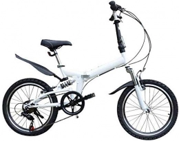 Pkfinrd Folding Bike Pkfinrd 20 Inch Folding Bicycle Shifting - Male And Female Bicycles - Adult Children Students High Carbon Steel Front And Rear Shock Absorber Mountain Bike, Yellow (Color : White)