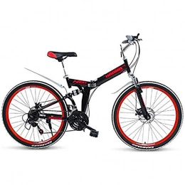 PLAYH Folding Bike PLAYH Folding MTB Bicycle Bike Mini Lightweight For Men Women Teens With Adjustable Seat, Aluminum Alloy Frame, 26 Inch Wheels Disc Brakes Damping Bicycle (Size : 24 speed)