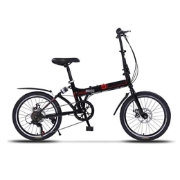 PLLXY Folding Bike PLLXY 20in Lightweight Folding Bike Suspension, 7 Speed Foldable Bicycle Carbon Steel Frame, Portable Adults City Bike For Commuting B 20in