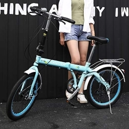 PLLXY Bike PLLXY Portable Commuter Folding Bike, Ultra Light Adult City Bicycle, Foldable Mountain Bike Suspension For Men Women A 20in