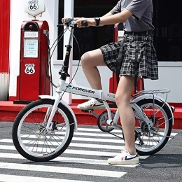 PLLXY Bike PLLXY Portable Commuter Folding Bike, Ultra Light Adult City Bicycle, Foldable Mountain Bike Suspension For Men Women B 20in
