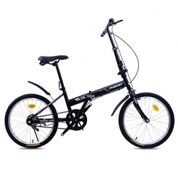 PLLXY Bike PLLXY Single Speed Folding Bike With 20in Wheel, Ultralight Portable Foldable Bicycle, Adult Bike Aluminum Urban Commuter Black 20in
