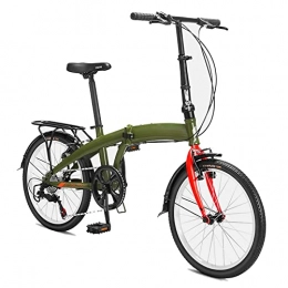  Bike Portable Foldable Bike Lightest Aluminum Frame Professional 7 Speed Gears 20-inch Wheels Rear Carry Rack For Adult Men Women Travel
