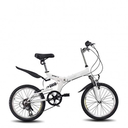 Domrx Bike Portable Folding Bicycle New Variable Speed disc Brake Adult Single Folding Bicycle-White