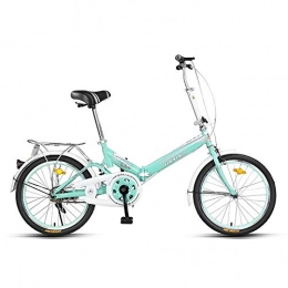 Bikettbd Folding Bike Portable Folding Bike, Double Disc Brake, High-Carbon Steel Frame, Lightweight Youth Foldable Bicycle Great for Going to School City Riding and Commuting, 7-Speed 16 / 20-Inch Wheels
