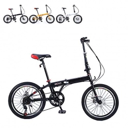 DYWOZDP Bike Portable Outroad Folding Bicycle Bike, 18 Inch Shockabsorption City Bicycle, Lightweight Foldable Speed Bicycle Damping Bicycle for Students, Office Workers, Urban Environment And Commuting, Black