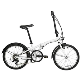ABBD Folding Bike Portable Ultra-Light Adult Bicycle, 20-inch Folding Bicycle, Small-Sized Light-Weight Portable Folding Bicycle for Men and Women, Male Female Adult Ultra-Light-White