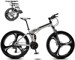 BaiHogi Folding Bike Professional Racing Bike, 24 inch MTB Bicycle Unisex Folding Commuter Bike 30-Speed Gears Foldable Mountain Bike Off-Road Variable Speed Bikes for Men and Women Double Disc Brake-A_21 Speed, a, 24 Speed