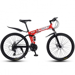 BaiHogi Bike Professional Racing Bike, Adult Folding Mountain Bike, Foldable Outroad Bicycles, Folded Within 15 Seconds, 21 * 24 * 27 Speed 26in Lightweight Folding Bike (Color : A, Size : 26in24Speed)