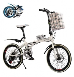BaiHogi Bike Professional Racing Bike, Foldable Bicycle, Adult Folding Bike, Streamline Frame, Folded Within 15 Seconds, 20in 7 Speed High Carbon Steel 7 Speed Lightweight Mini Folding Bike