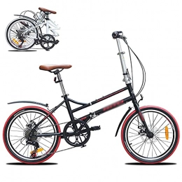BaiHogi Bike Professional Racing Bike, Mini Folding Bike, Streamline Frame, Folded Within 10 Seconds, Men Women Foldable Bicycle, 20in 6 Speed ?City Folding Compact Bike Bicycle Urban ( Color : A , Size : 20in )
