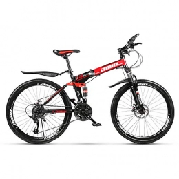 PsWzyze Bike PsWzyze Folding Bike, Folding city bike, 30-speed spoke wheel bike, road bike racing-red_26 inches