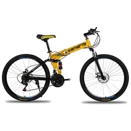 QCLU Bike QCLU 24 Inch Mountain Bike Variable Speed Folding Bicycle Mini Folding Bike Small Portable Bicycle For Adults Student (Color : Yellow)