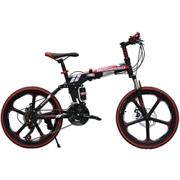 QCLU Folding Bike QCLU Mountain Bikes, Folding Bikes, 20 Inch Off- Road Bikes, Variable Speed Bikes, Folding Road Bikes for Young and Adults (Color : Black)