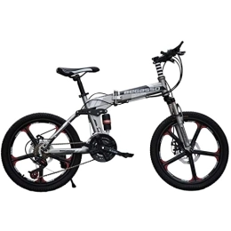 QCLU Bike QCLU Mountain Bikes, Folding Bikes, 20 Inch Off- Road Bikes, Variable Speed Bikes, Folding Road Bikes for Young and Adults (Color : Red)