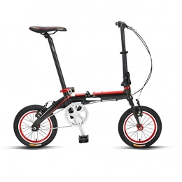 QETU Bike QETU Folding Bike, 14-inch Wheels, Ultralight Portable Adult Bicycle, Adjustable Height - Load Up To 80kg, for Male and Female Adult Students (Single Speed)