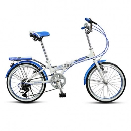 QETU Folding Bike QETU Folding Bike, Ultra-light Portable 7-speed Aluminum Alloy Bicycle, 20-inch Wheels, Rear Carry Rack, Male and Female Adult Lady Bike