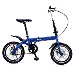 QETU Folding Bike QETU Folding Bikes, 16-inch Wheels, Single Speed Dual Disc Brake Foldable Bicycle, Male and Women's Adult Student Bike