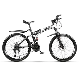 QIANG Bike QIANG Mountain Bike Foldable, MTB Bicycle, 21 Speed Fast Folding 24 / 26inch Mountain Bike With Dual Disc Brakes, White-26inch-Spokeswheel