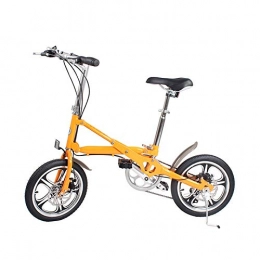 Qinmo Folding Bike Qinmo 16-inch folding bicycle aluminum alloy 7 speed bike Double disc brake adult bicycle light and easy to carry folding bicycle (Color : Orange Single speed)