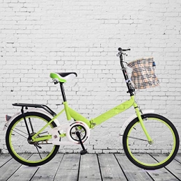 QinnLiuu Bike QinnLiuu Folding Bicycle, Adult Folding Bicycle, 20 Inch, Unisex, with Basket, Rear Seat, Light Weight, High Carbon Steel Commuting Tool, 4