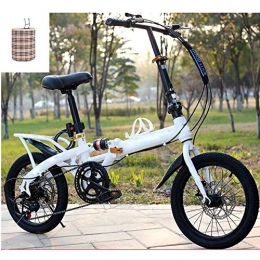 QinnLiuu Bike QinnLiuu Folding Bicycle Is Ultra-Light And Portable, It Can Be Put in The Trunk To Change The Speed, 16 Inch, with Car Basket, Rear Seat, 2, 20 inch