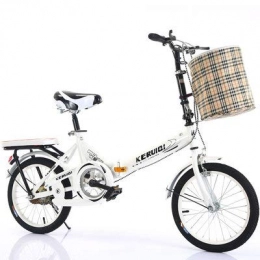 QINYUP Bike QINYUP Folding Bicycle, 20 Inch bikes for adults, Women'S Light Work Adult Adult Ultra Light Variable Speed Portable Adult Small Student Male Bicycle Folding Carrier Bicycle Bike, White