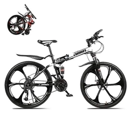 QJWM Folding Bike Mountain Bicycle Adult 24/26 Inch 21/24/27 Speed Shock Dual Disc Brakes Student Bicycle Assault Bike Folding Car