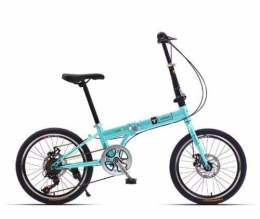 QLHQWE Folding Bike QLHQWE Folding Bike Bicycle 20 Inch 7 Speed City Commuter Adult Male and Female Students Light Suitable for A Variety of Road, Blue