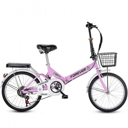 QMMCK Folding Bike QMMCK Folding Bicycle, 16 Inches, 20 Inches, Single Speed, Variable Speed, Spoke Wheel, One Wheel, Ultra Light, Portable, Suitable for Office Workers and Students (2, 20inch)