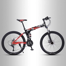 QMMD Bike QMMD Mountain Bikes 26-Inch, Adult Foldable Frame Bicycle, Dual Disc Brake Anti-Slip Bikes, High-carbon Steel, Mountain Bicycle, All Terrain Mountain Bike, A Spokes, 21 speed