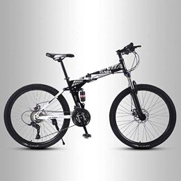 QMMD Bike QMMD Mountain Bikes 26-Inch, Adult Foldable Frame Bicycle, Dual Disc Brake Anti-Slip Bikes, High-carbon Steel, Mountain Bicycle, All Terrain Mountain Bike, B Spokes, 27 speed