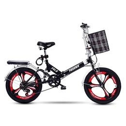 QUNINE  QUNINE 20 Inch Folding Bike for Adult And Women Teens, Mini Lightweight Bicycle for Student Office Worker Urban Commuter Bike (Black)