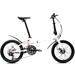 QuXiaoMo Bike QuXiaoMo Folding Bicycle, Unisex Leisure Variable Speed Aluminum Alloy Suspension Bicycle, 30-speed, Oil Disc Brake, 20-inch Wheels Commute